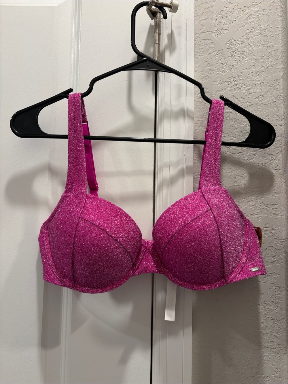 PINK Victoria's Secret Shimmery Bikini Top in pink